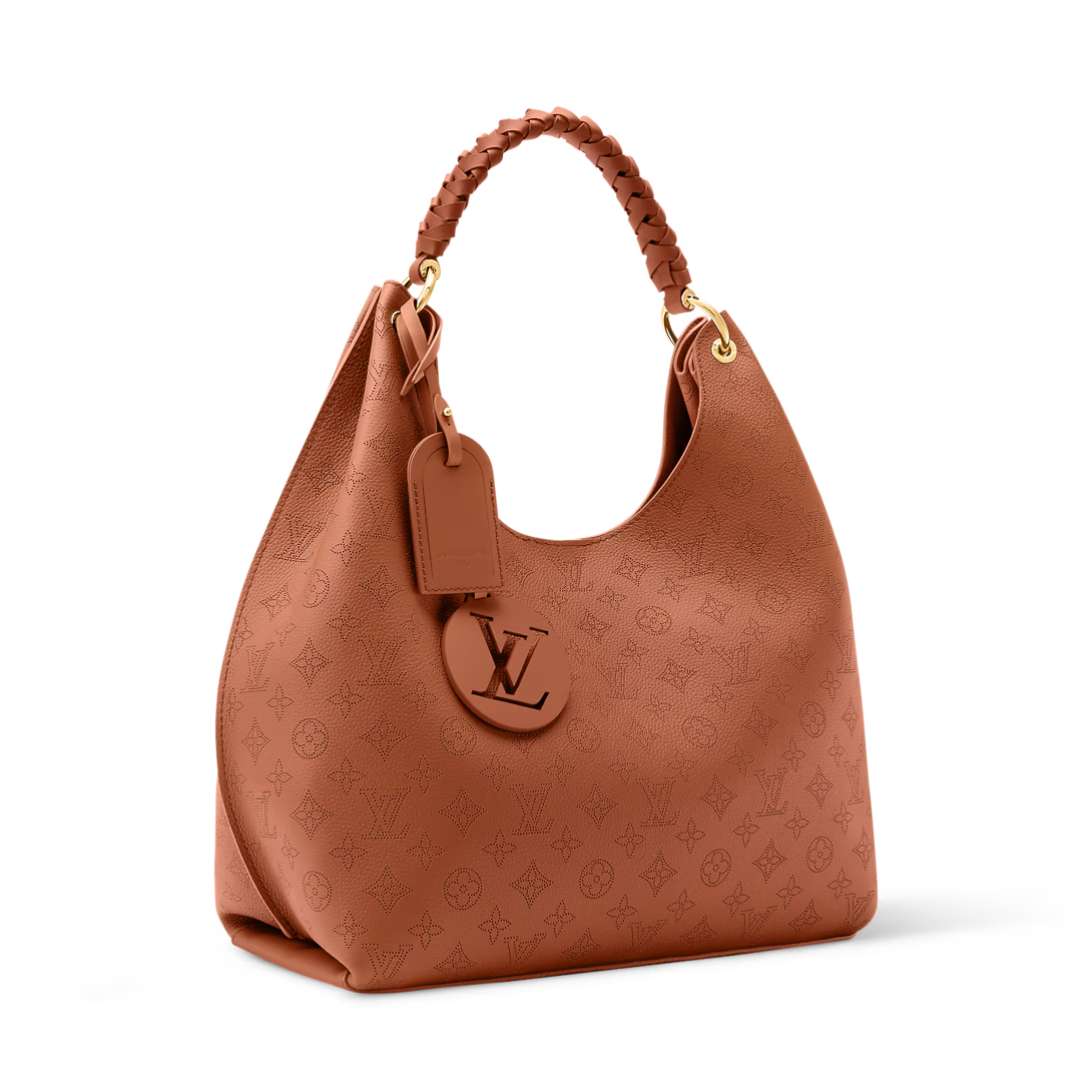Perforated Leather Hobo Shoulder Bag