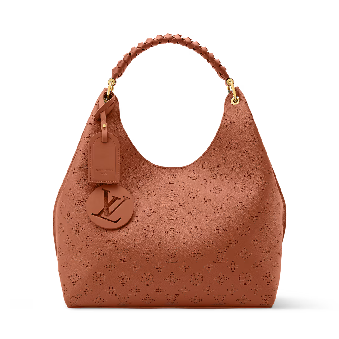 Perforated Leather Hobo Shoulder Bag
