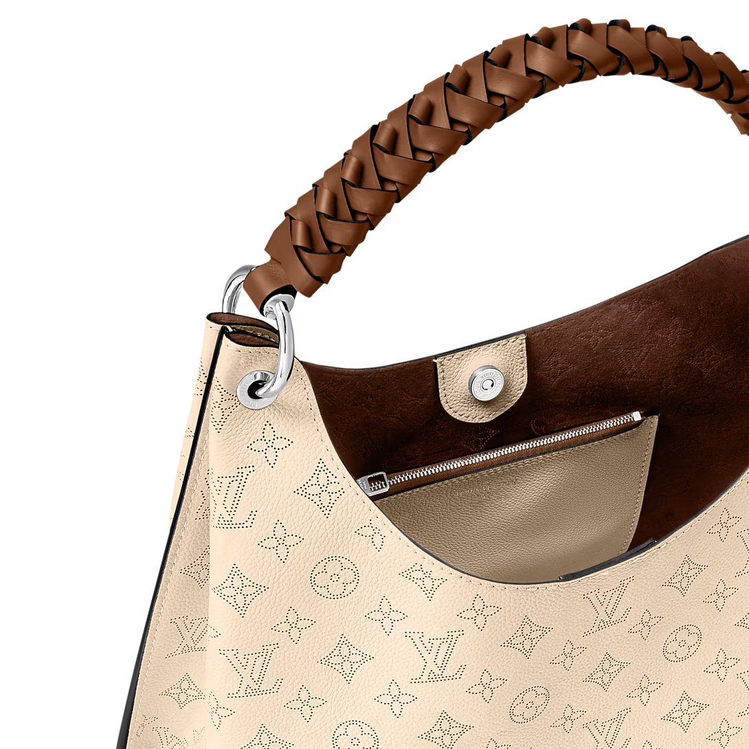 Perforated Leather Hobo Shoulder Bag