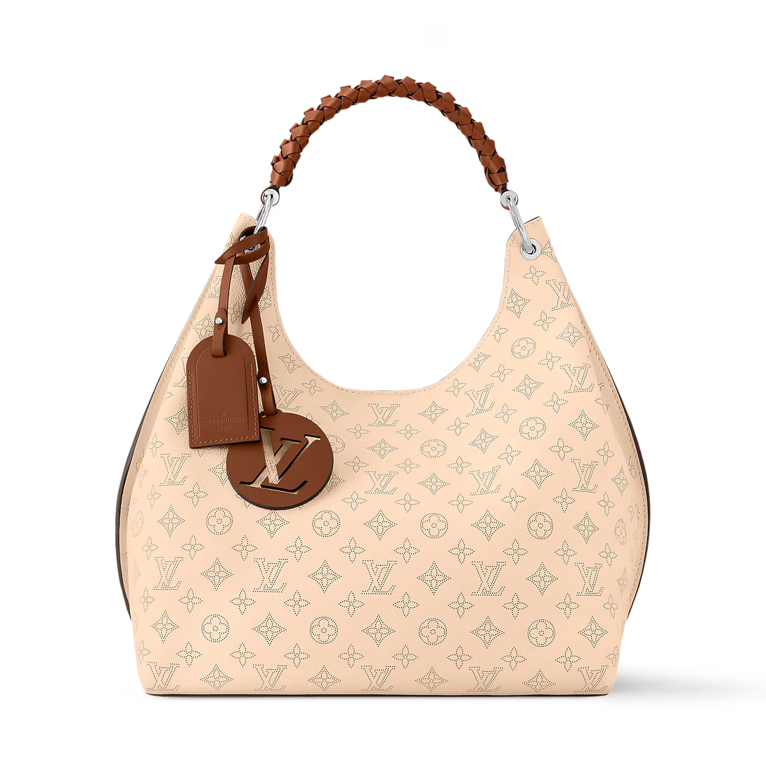 Perforated Leather Hobo Shoulder Bag