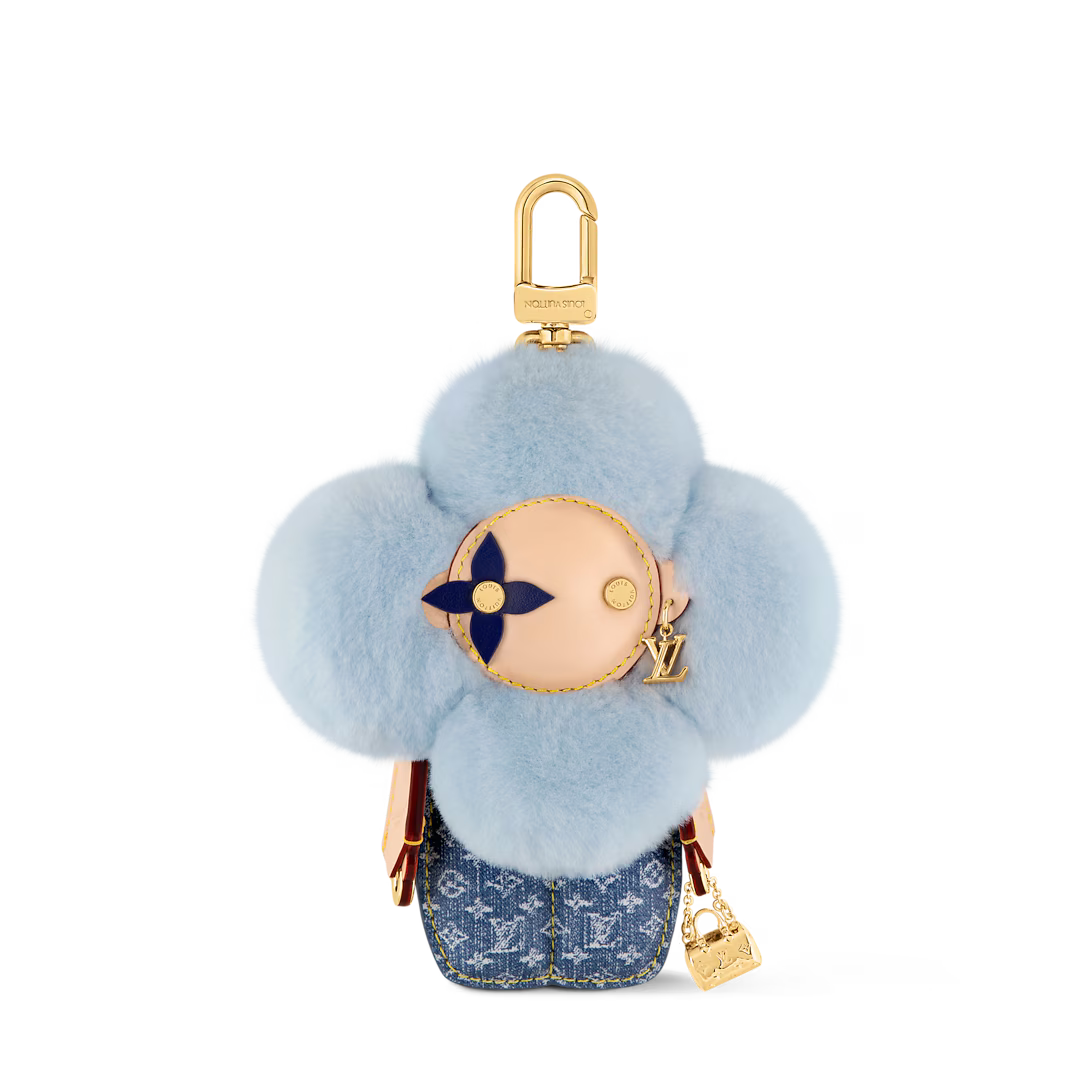 Luxury-Inspired Fashionista Plush Flower Bag Charm