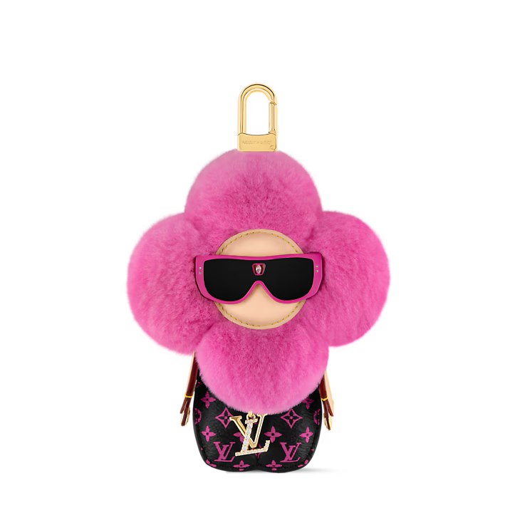Luxury-Inspired Fashionista Plush Flower Bag Charm