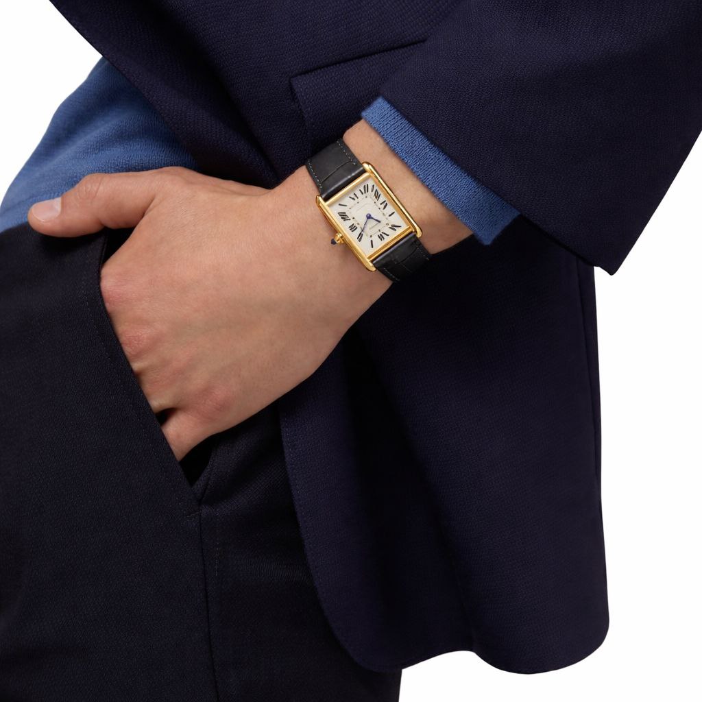 Luxury Rectangular Leather Watch – Classic Roman Dial | Elegant Designer Style