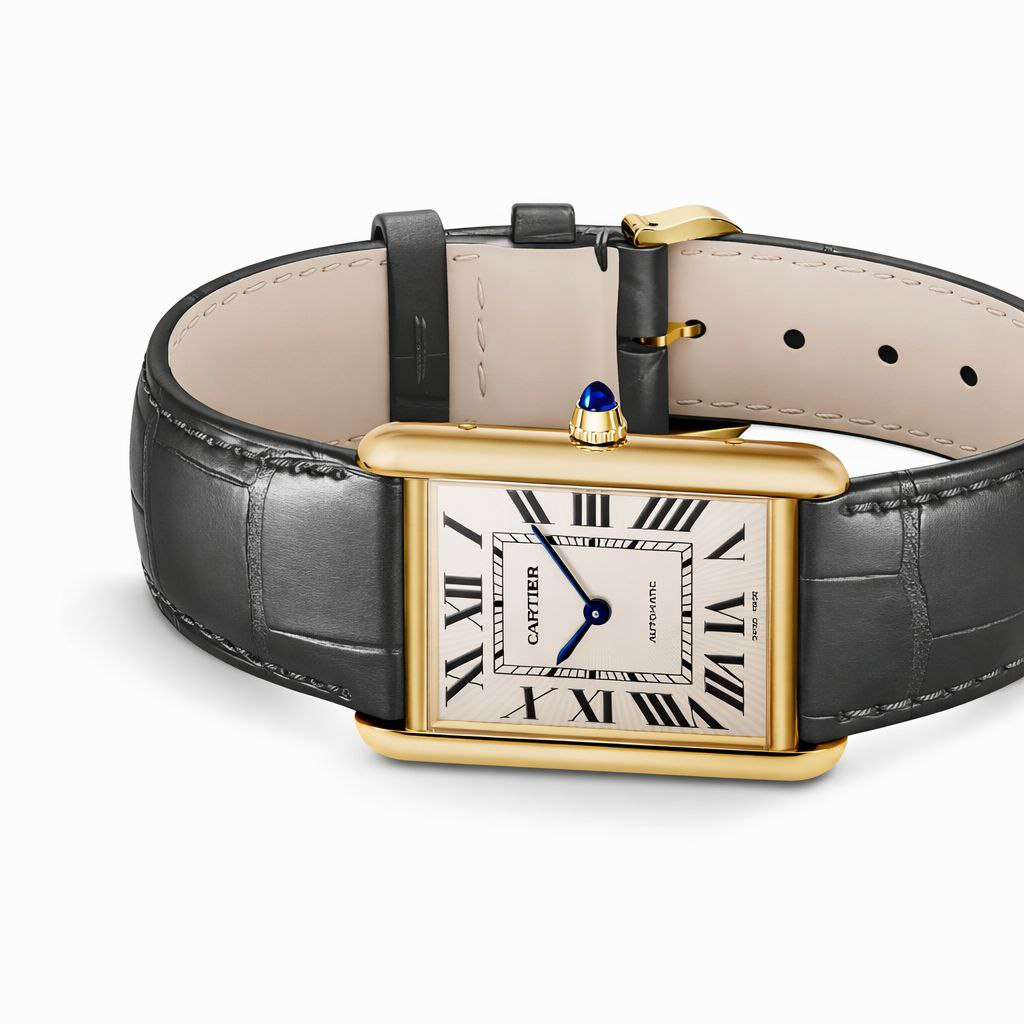 Luxury Rectangular Leather Watch – Classic Roman Dial | Elegant Designer Style
