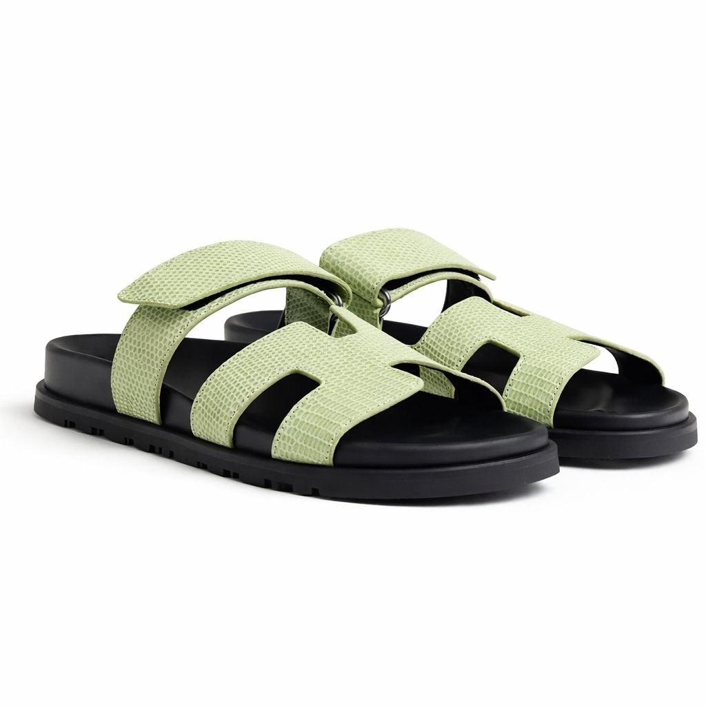 Comfort Slide Sandals – Croc Texture Leather Style | Everyday Casual Luxury