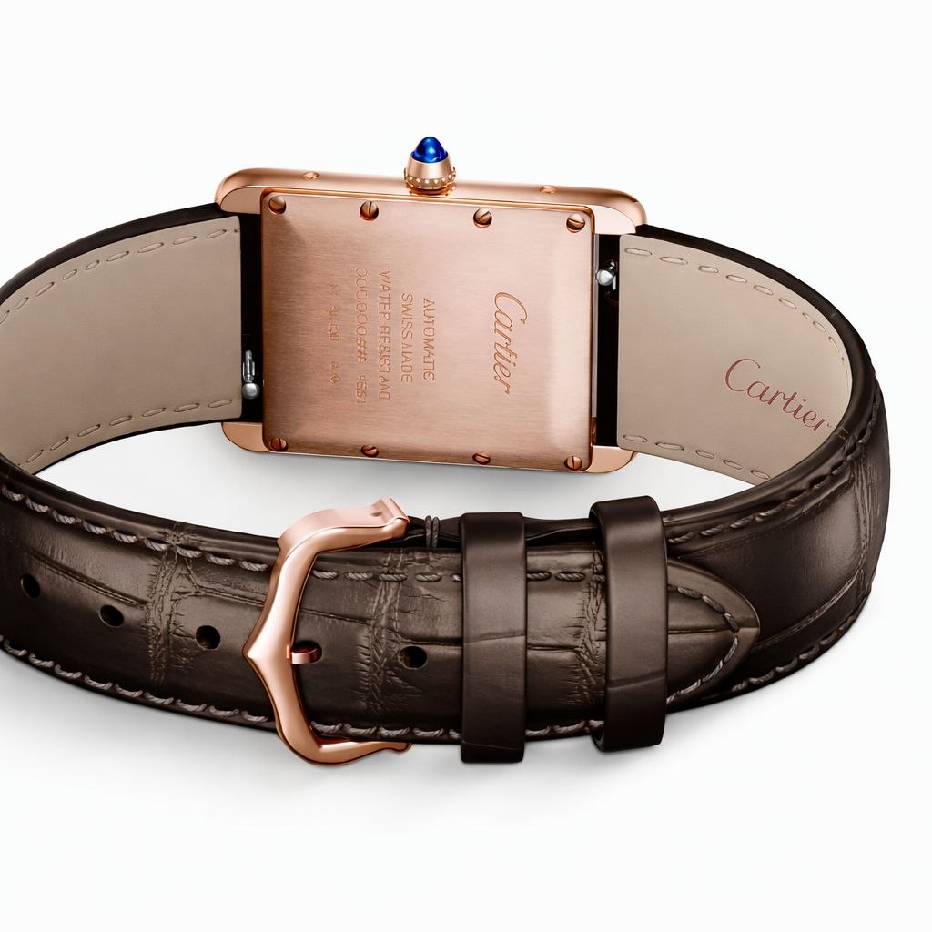 Luxury Rectangular Leather Watch – Classic Roman Dial | Elegant Designer Style