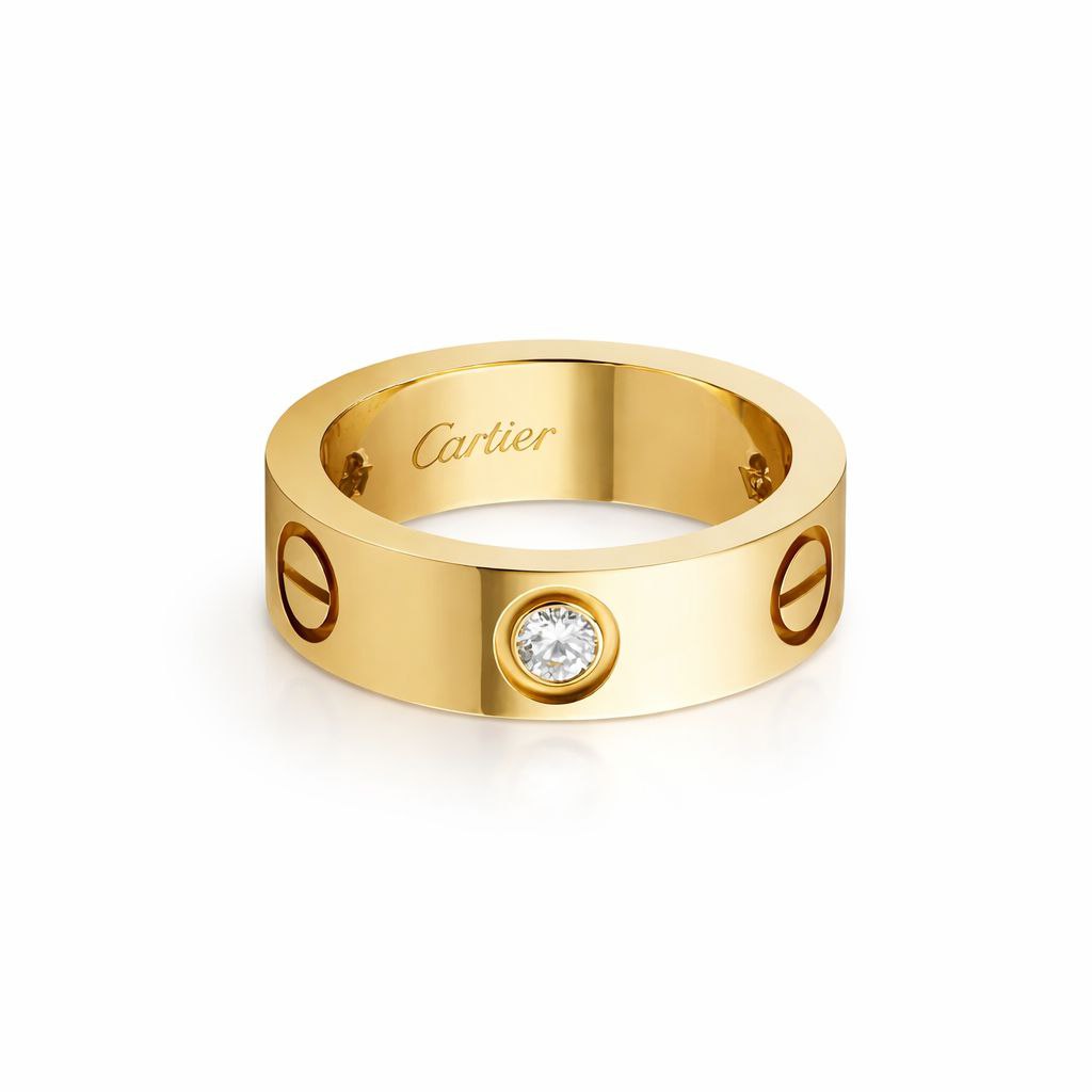 Luxury Screw Love Ring – Gold & Silver Diamond Style Band