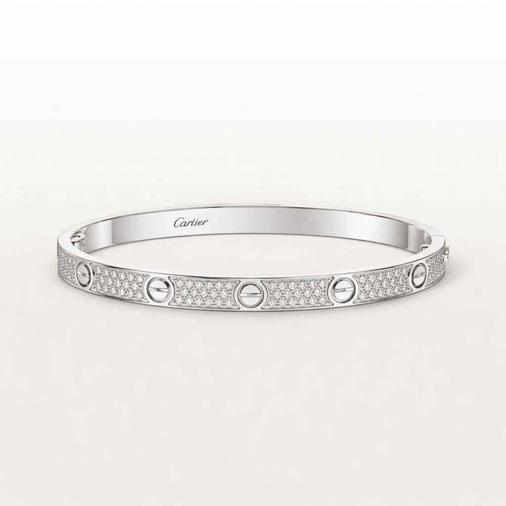 Luxury Screw Diamond Bracelet – 18K Gold Plated Bangle