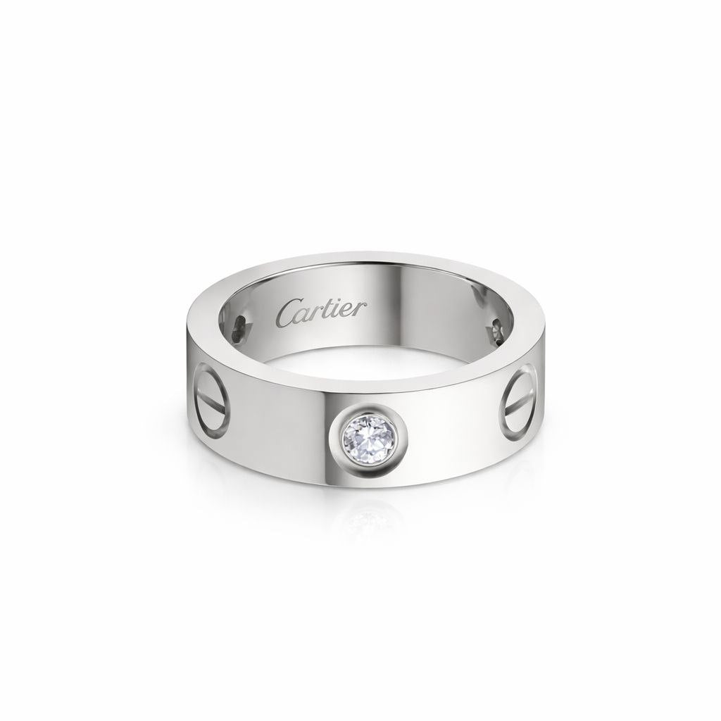 Luxury Screw Love Ring – Gold & Silver Diamond Style Band