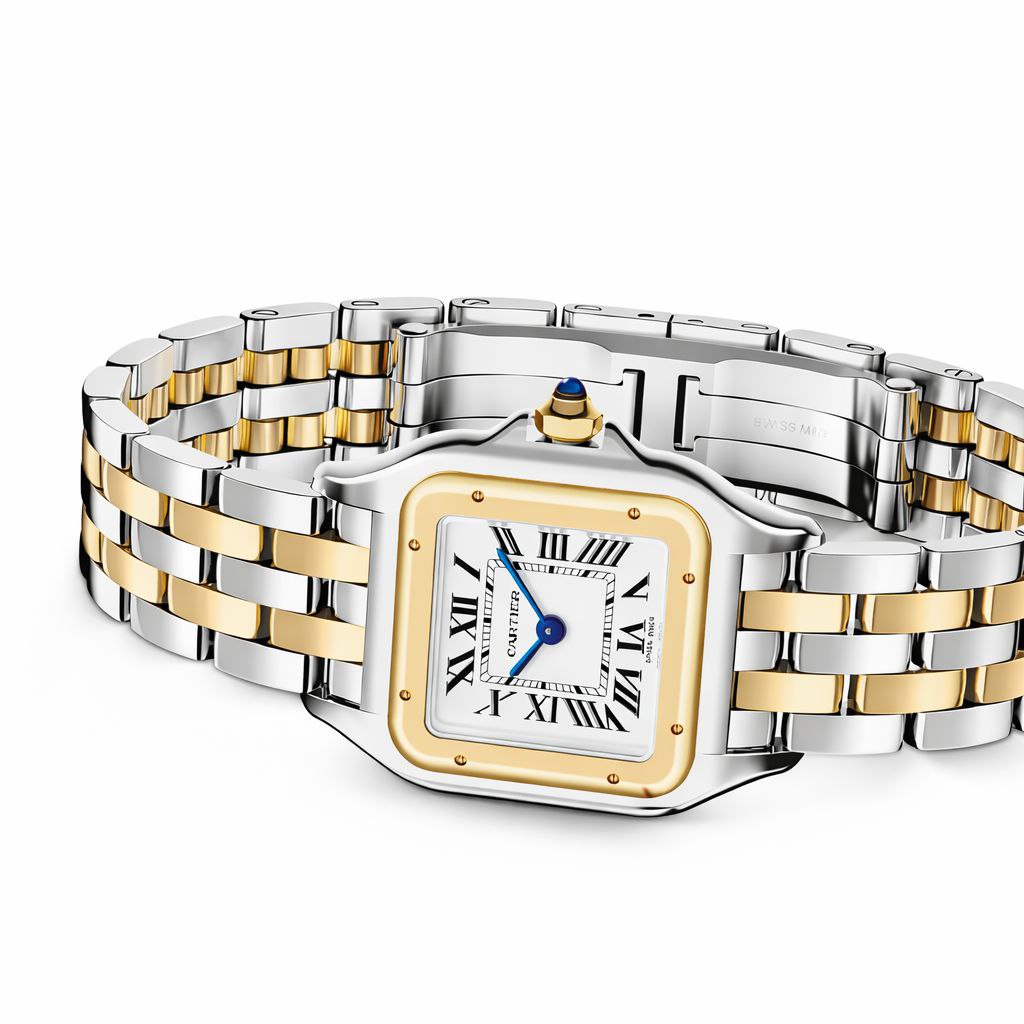 Luxury Two-Tone Square Watch – Classic Gold & Silver Stainless Steel Bracelet